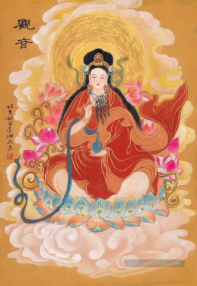 Bouddhisme de Bouddha chinois de Guan Yin Peintures à l'huile